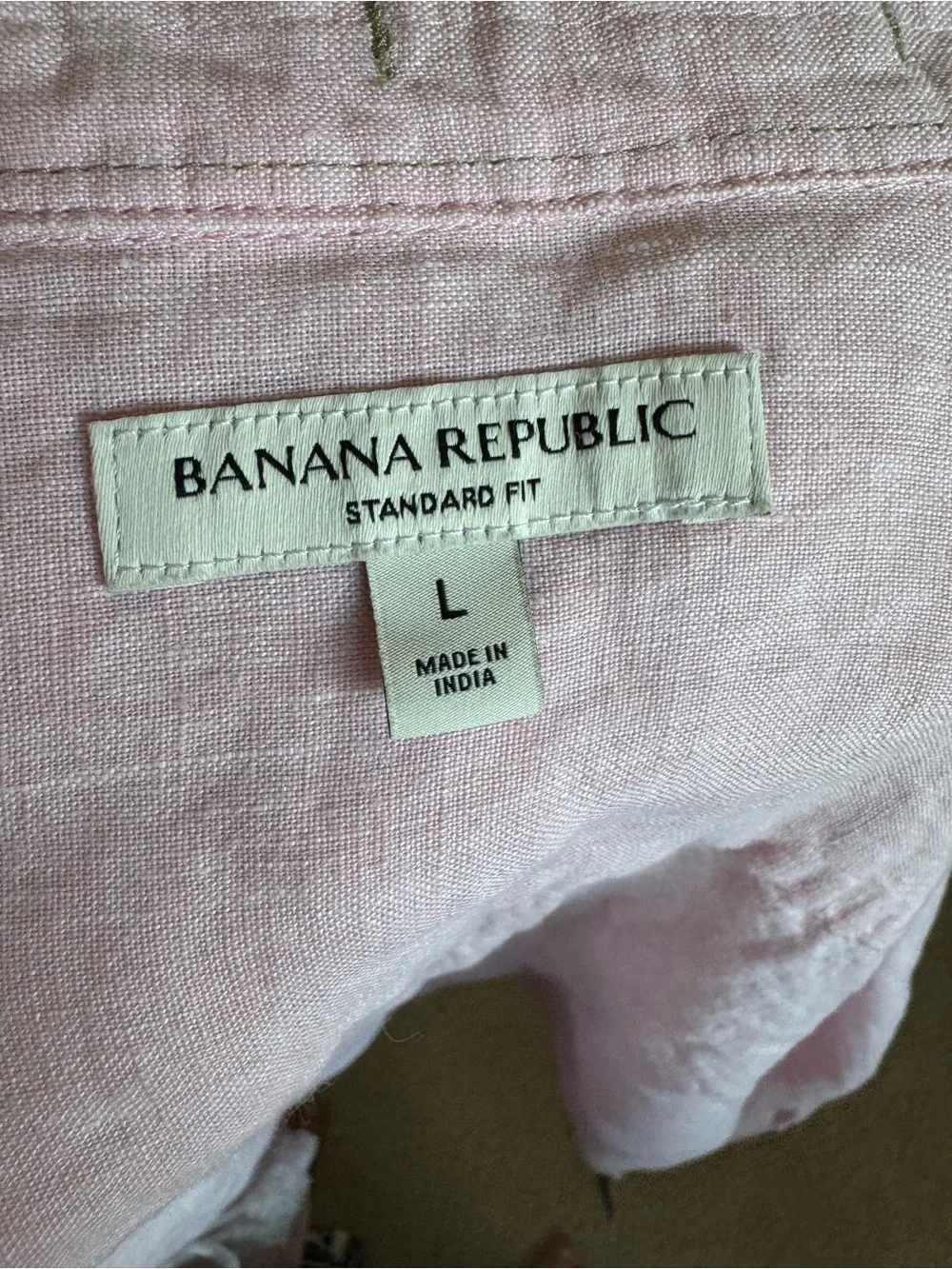 Banana Republic Pink Linen Button-Down Shirt